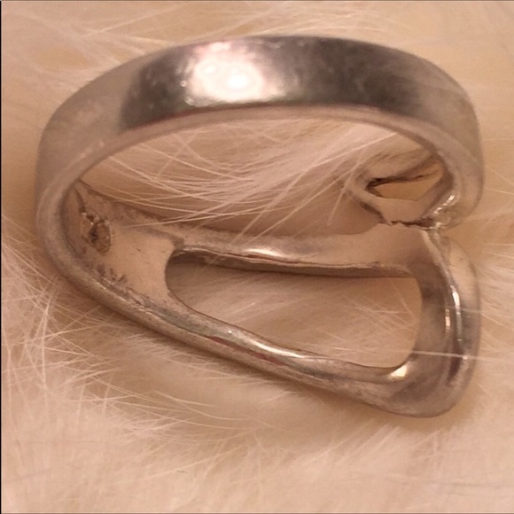 925 SterlingSilver Cut Out Spoon Ring sz 7.1 - Picture 6 of 8